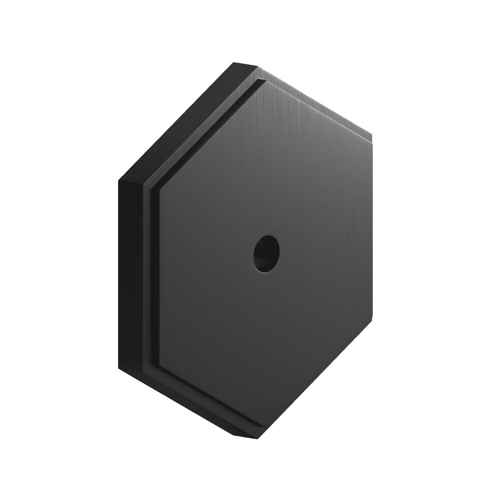 1.75" Hexagonal Stepped Backplate In Matte Satin Black