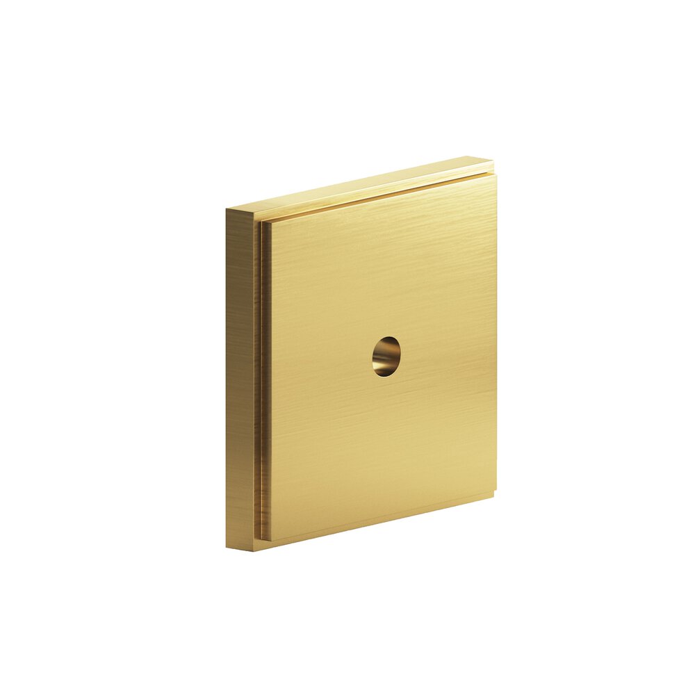 1" Square Stepped Backplate In Satin Brass