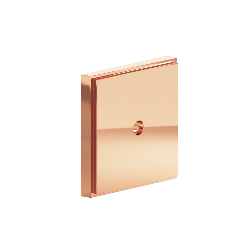 1" Square Stepped Backplate In Polished Copper
