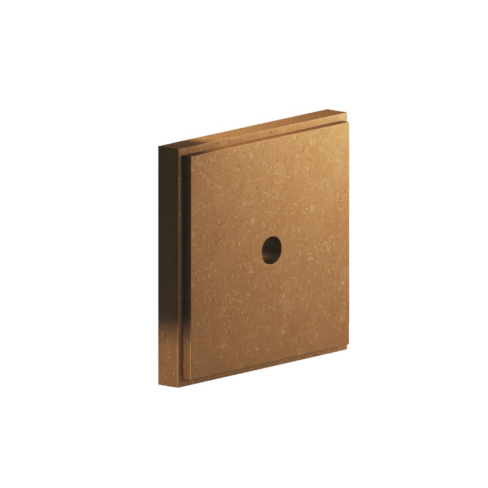 1" Square Stepped Backplate In Distressed Light Statuary Bronze