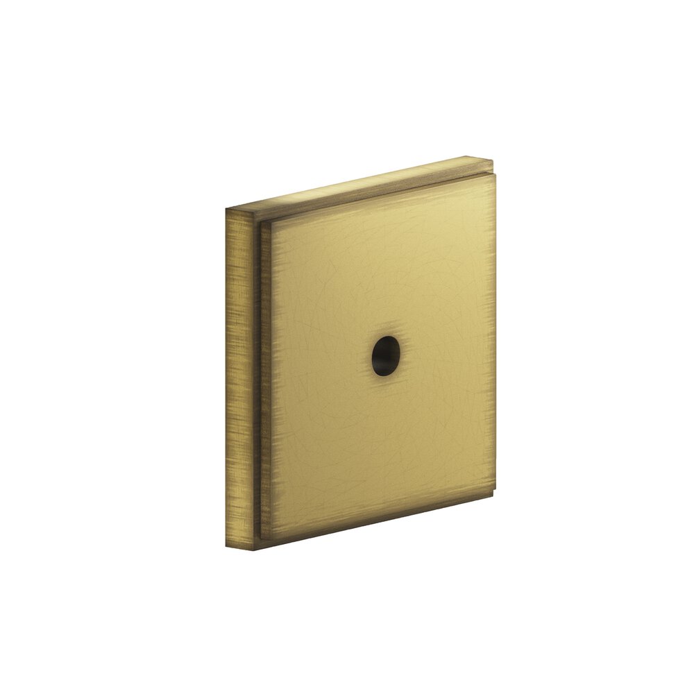 1" Square Stepped Backplate In Matte Antique Satin Brass