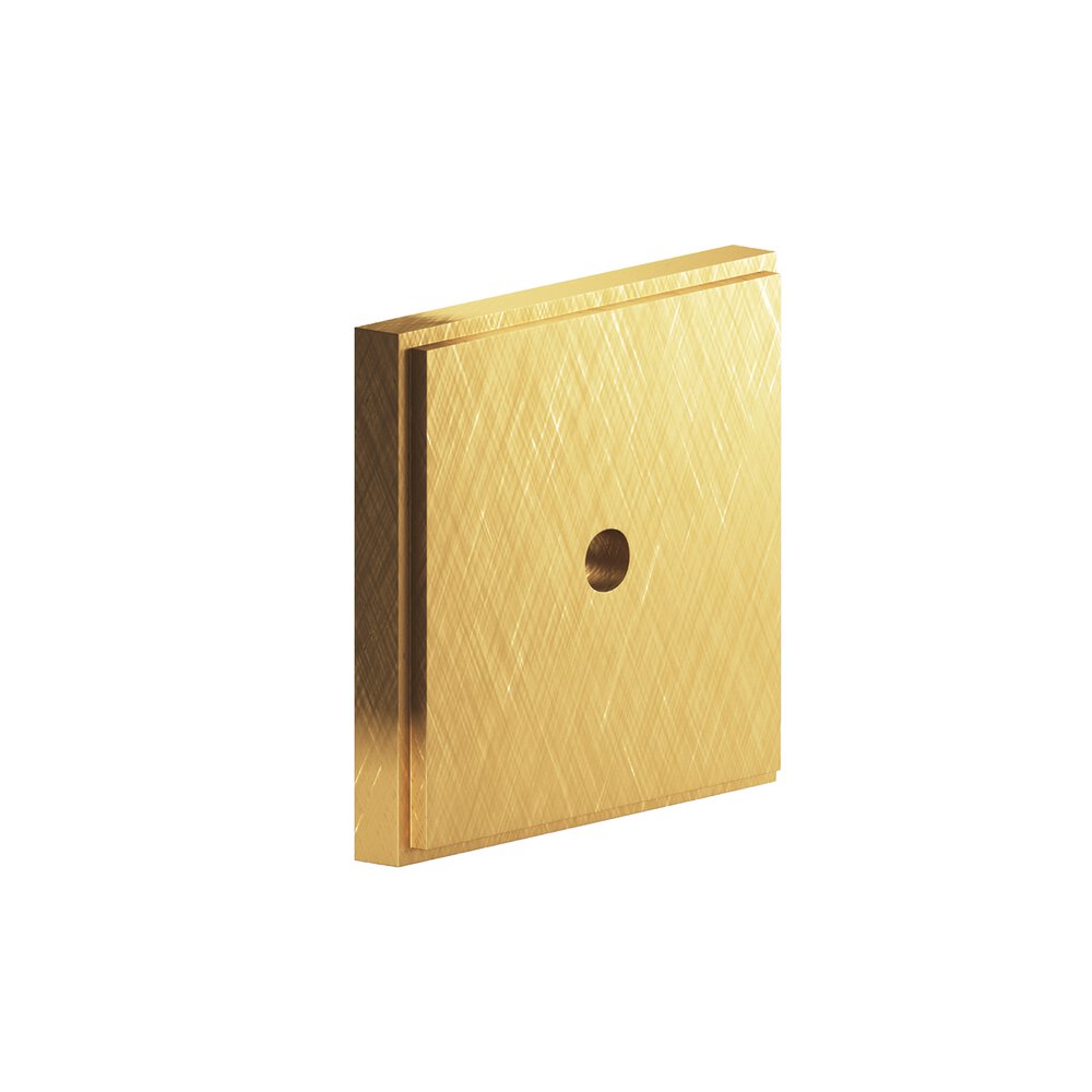 1" Square Stepped Backplate In Weathered Brass