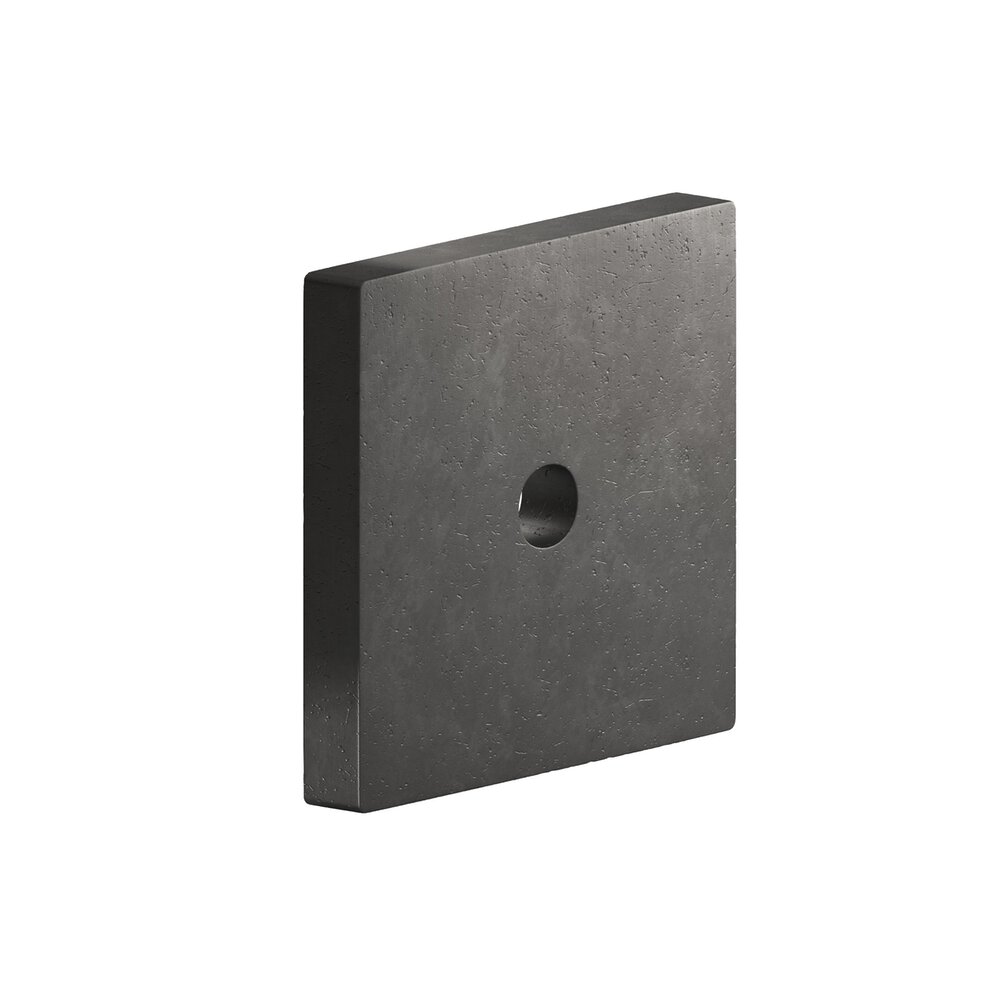 1.25" Square Backplate In Distressed Satin Black