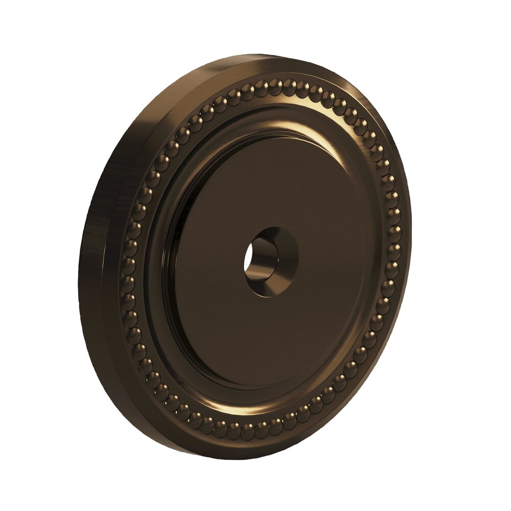 1 1/2" Diameter Beaded Backplate in Unlacquered Oil Rubbed Bronze