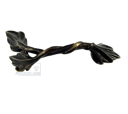 5" Centers Double Leaf and Vine Pull Left in Dark Bronze