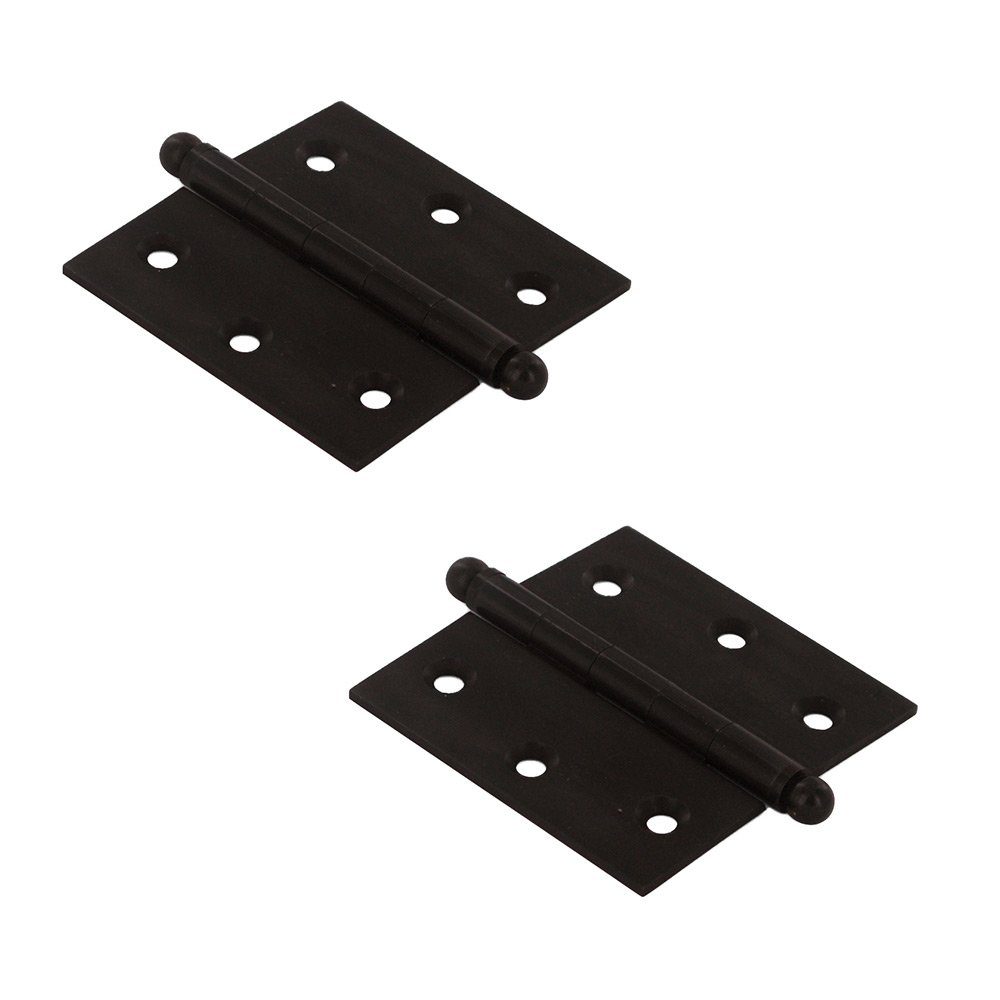 Solid Brass 2 1/2" x 2 1/2" Mortise Cabinet Hinge with Ball Tips (Sold as a Pair) in Oil Rubbed Bronze