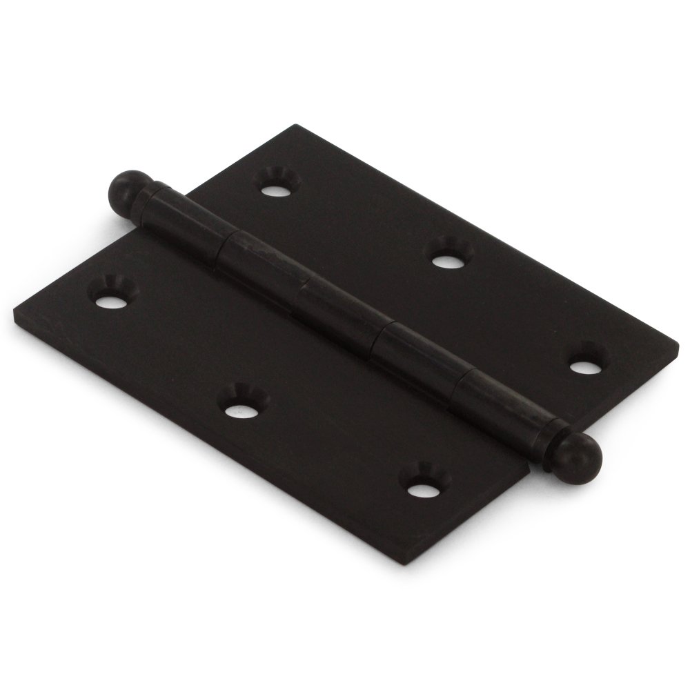 Solid Brass 3" x 2 1/2" Mortise Cabinet Hinge with Ball Tips (Sold as a Pair) in Oil Rubbed Bronze
