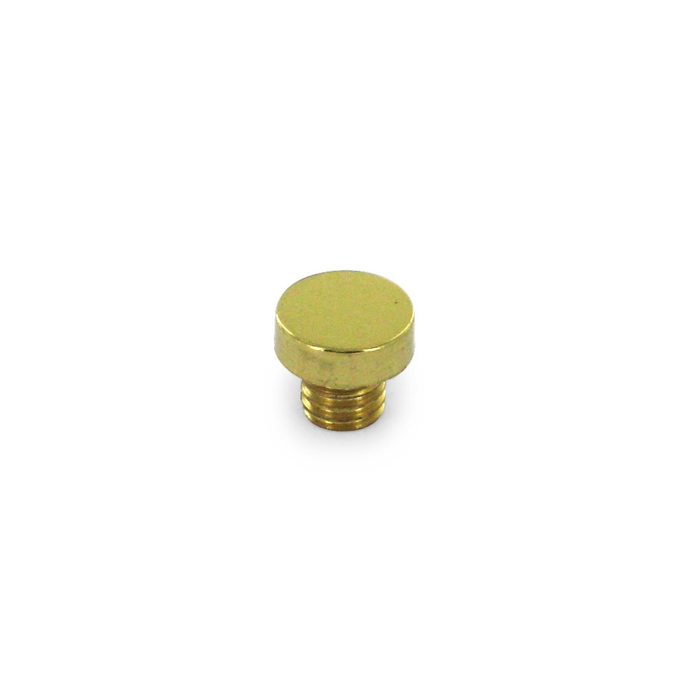 Solid Brass Button Tip Cabinet Hinge Finial (Sold Individually) in Polished Brass