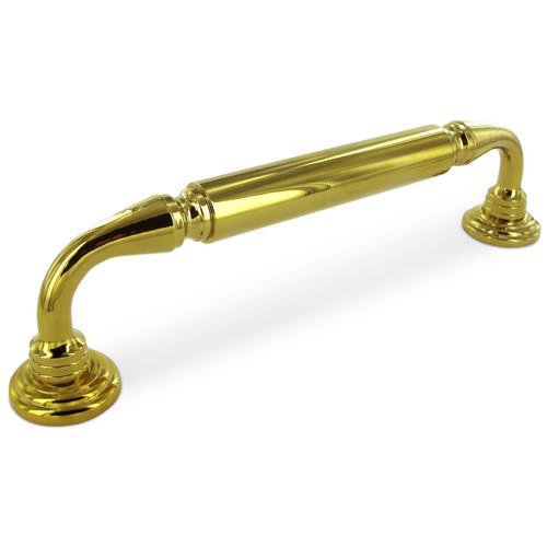 Solid Brass 10" Centers Door Pull with Rosettes in PVD Brass