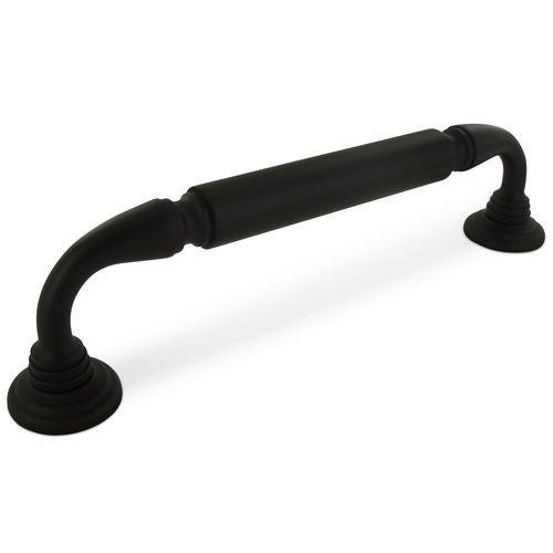 Solid Brass 10" Centers Door Pull with Rosettes in Oil Rubbed Bronze