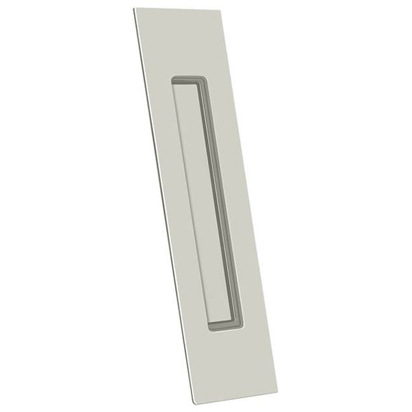 Solid Brass Rectangular Flush Pull in Polished Nickel