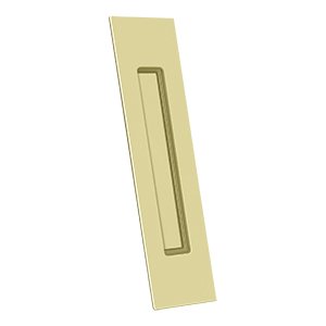 Solid Brass Rectangular Flush Pull in Unlacquered Brass