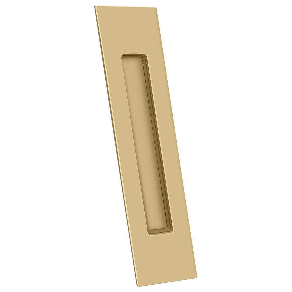Solid Brass Rectangular Flush Pull in Brushed Brass