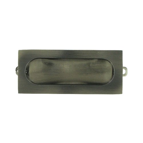 Solid Brass 3 1/8" x 15/16" Rectangle Flush Pull in Antique Nickel