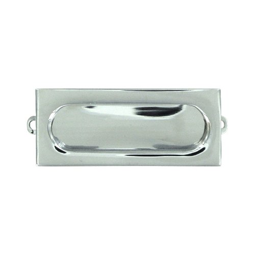 Solid Brass 3 1/8" x 15/16" Rectangle Flush Pull in Polished Chrome