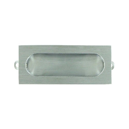 Solid Brass 3 1/8" x 15/16" Rectangle Flush Pull in Brushed Chrome