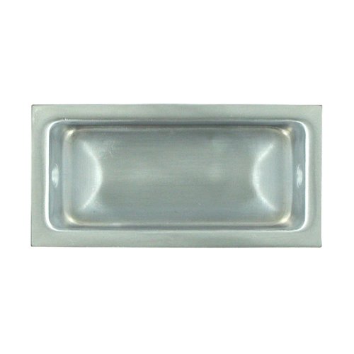 Solid Brass Large 3 5/8" x 1 3/4" Flush Pull in Brushed Chrome