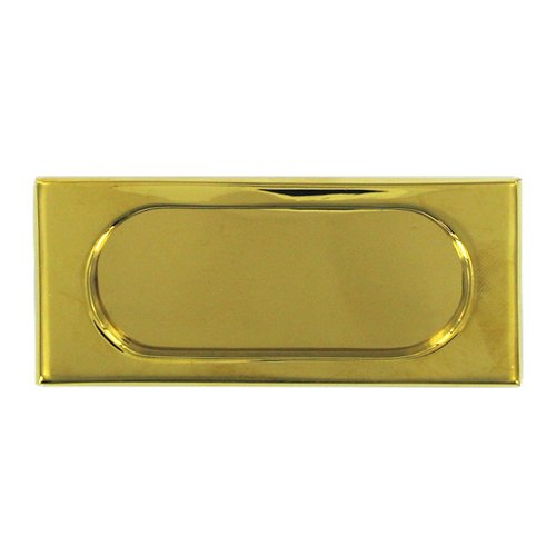 Solid Brass Large 4" x 1 3/4" Flush Pull in PVD Brass