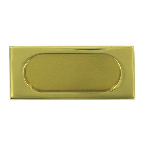 Solid Brass Large 4" x 1 3/4" Flush Pull in Polished Brass