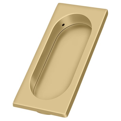 Solid Brass Large Flush Pull in Brushed Brass