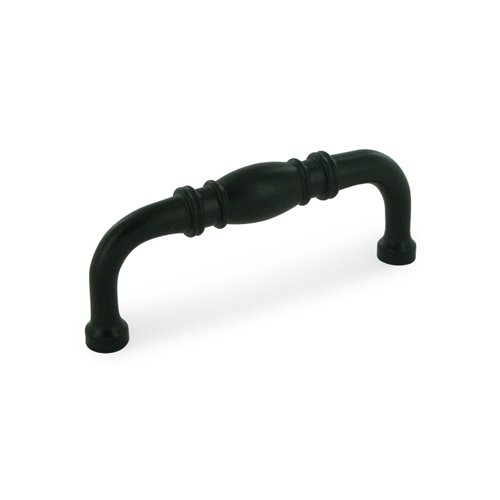 Solid Brass 3" Centers Colonial Wire Pull in Paint Black
