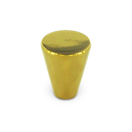 Solid Brass 3/4" Diameter Cone Knob in PVD Brass