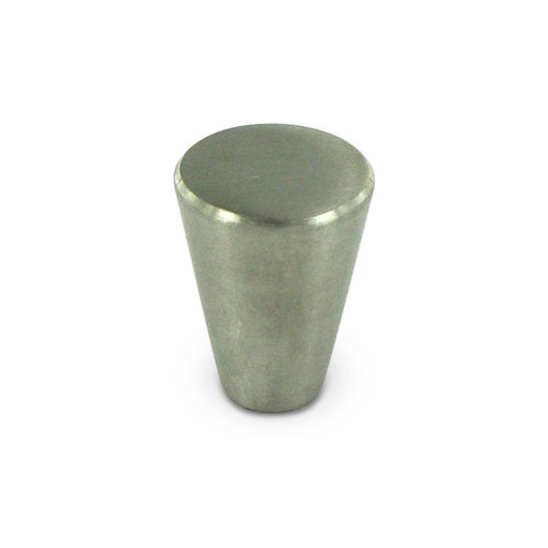 Solid Brass 3/4" Diameter Cone Knob in Brushed Stainless Steel