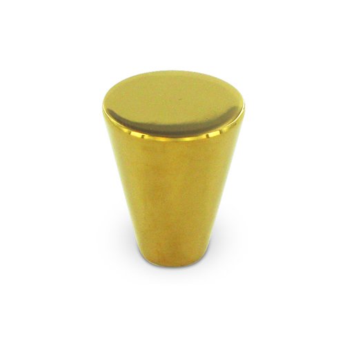 Solid Brass 1" Diameter Cone Knob in PVD Brass