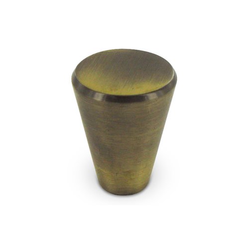 Solid Brass 1" Diameter Cone Knob in Antique Brass