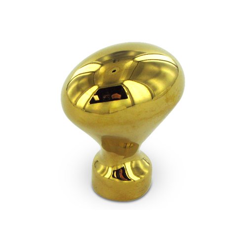 Solid Brass 1 1/4" Oval Egg Knob in PVD Brass