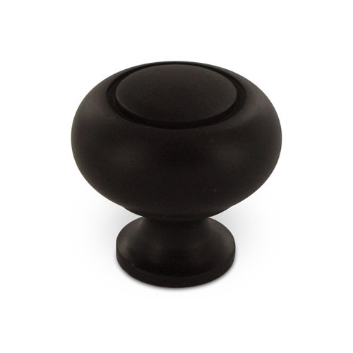 Solid Brass 1 1/4" Diameter Round Groove Knob in Oil Rubbed Bronze