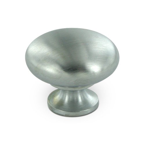Solid Brass 1 1/4" Diameter Hollow Round Knob in Brushed Chrome