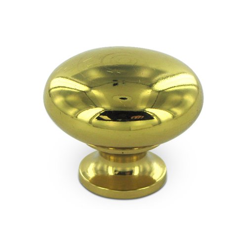 Solid Brass 1 1/4" Diameter Hollow Round Knob in Polished Brass