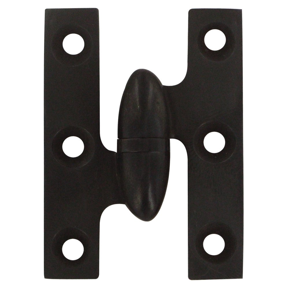 Solid Brass 2" x 1 1/2" Left Handed Olive Knuckle Hinge (Sold Individually) in Oil Rubbed Bronze