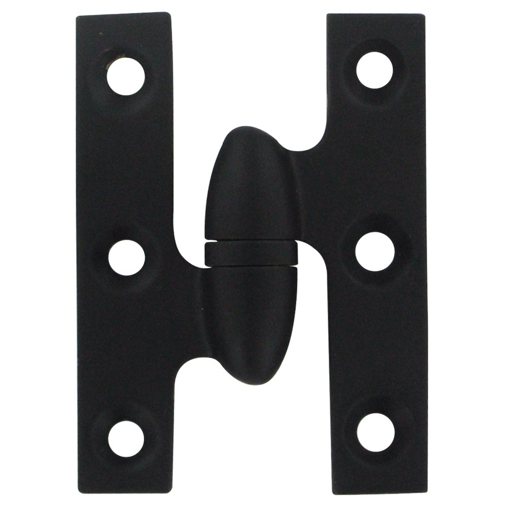 Solid Brass 2" x 1 1/2" Left Handed Olive Knuckle Hinge (Sold Individually) in Paint Black