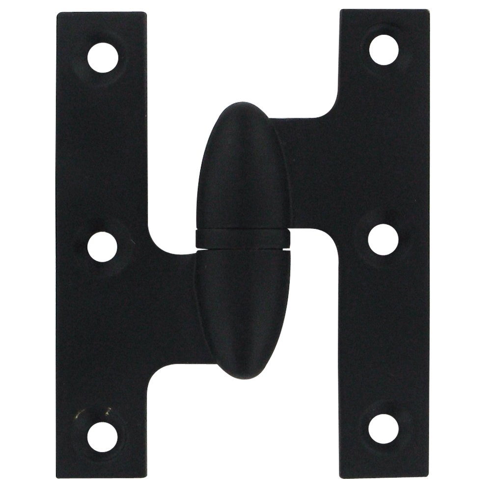 Solid Brass 2 1/2" x 2" Left Handed Olive Knuckle Hinge (Sold Individually) in Paint Black