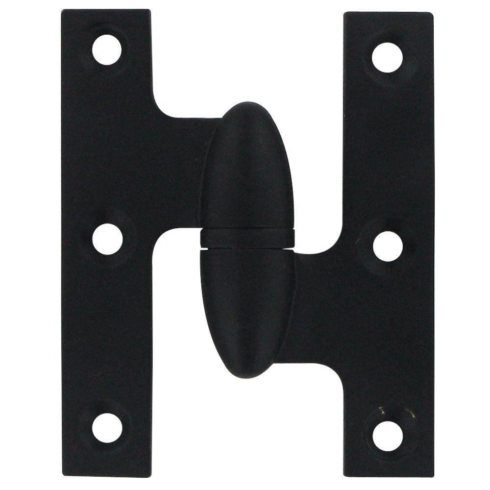 Solid Brass 2 1/2" x 2" Right Handed Olive Knuckle Hinge (Sold Individually) in Paint Black