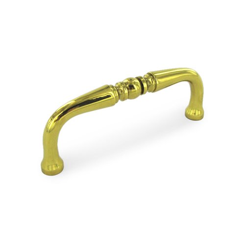 Solid Brass 3" Centers Traditional Wire Pull in Polished Brass