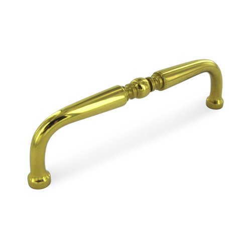Solid Brass 4" Centers Traditional Wire Pull in Polished Brass