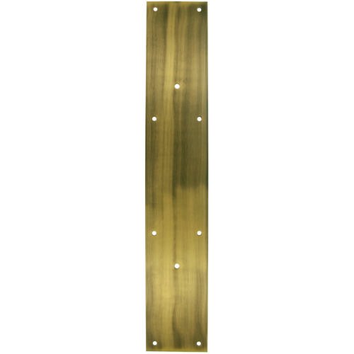 Solid Brass 20" Long Backplate for 10" Centers Door Pull in Antique Brass