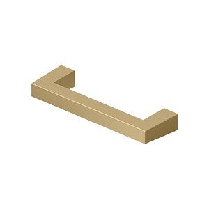 3 1/2" Centers Modern Square Bar Pull in Brushed Brass