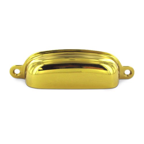 Solid Brass 3 5/8" Centers Front Mounted Shell Cup Pull in PVD Brass
