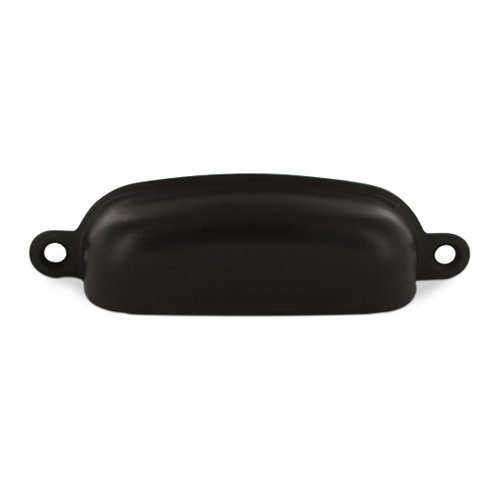 Solid Brass 3 5/8" Centers Front Mounted Shell Cup Pull in Oil Rubbed Bronze