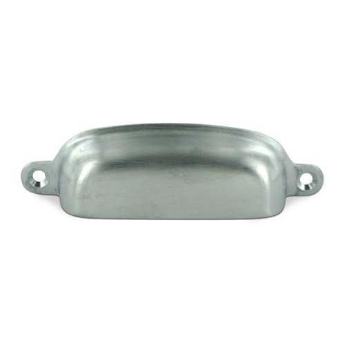 Solid Brass 3 5/8" Centers Front Mounted Shell Cup Pull in Brushed Chrome