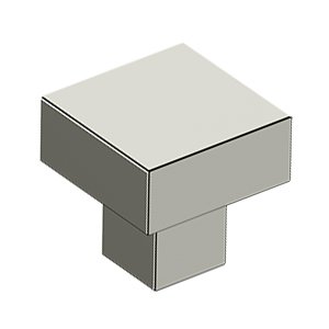 1 1/4" Modern Square Knob in Polished Nickel