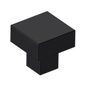 1 1/4" Modern Square Knob in Paint Black