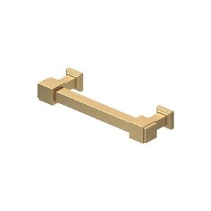 4" Centers Manhattan Pull in Brushed Brass