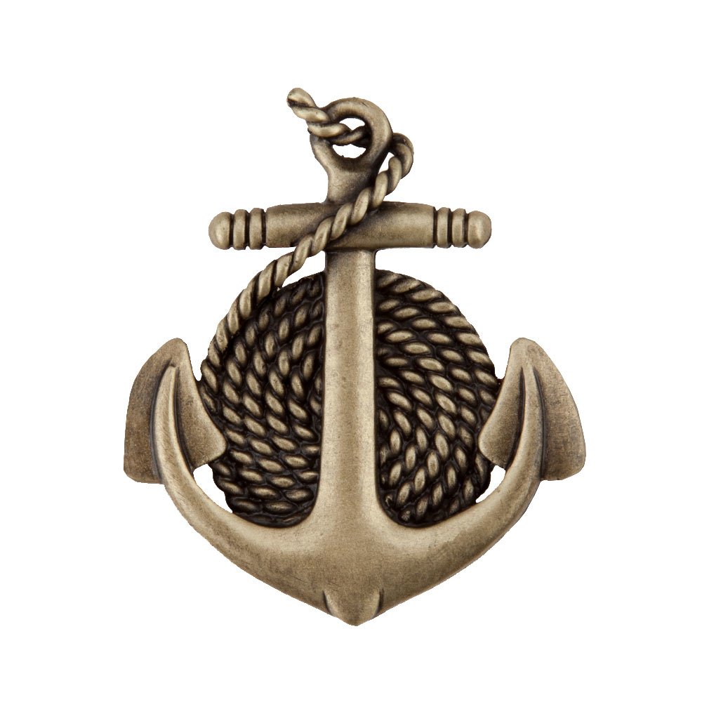 1 3/4" Anchor/Rope Knob in Antique Brass