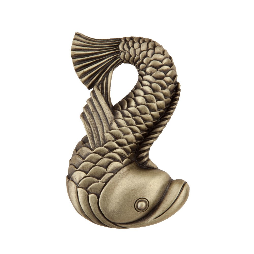 1 3/4" Dolphin Knob in Antique Brass