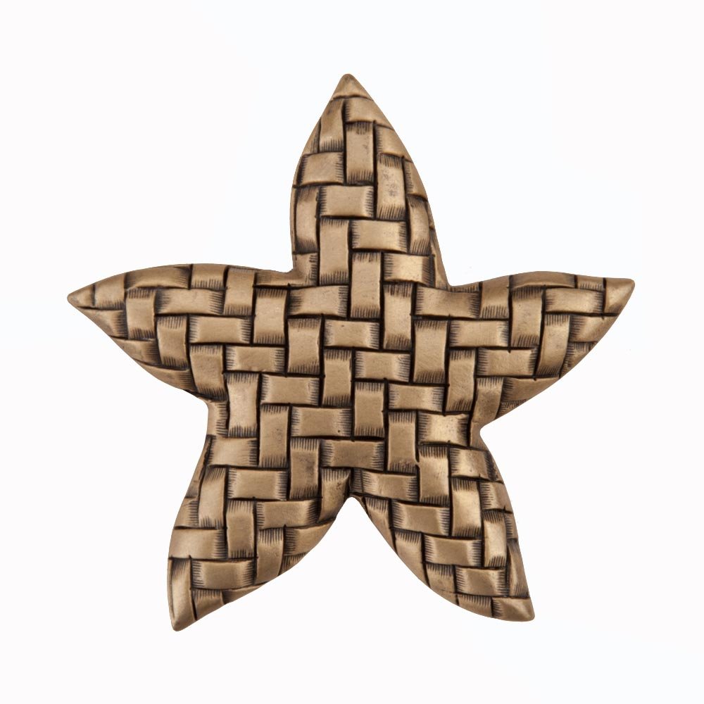 1 3/4" Woven Star Knob in Museum Gold